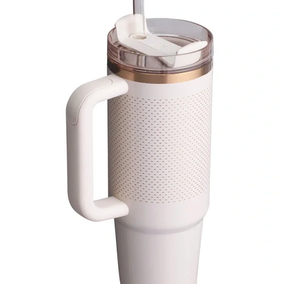 Stanley x Calia Cream/Gold Tumbler with Handle and Straw - Picture 2 of 6